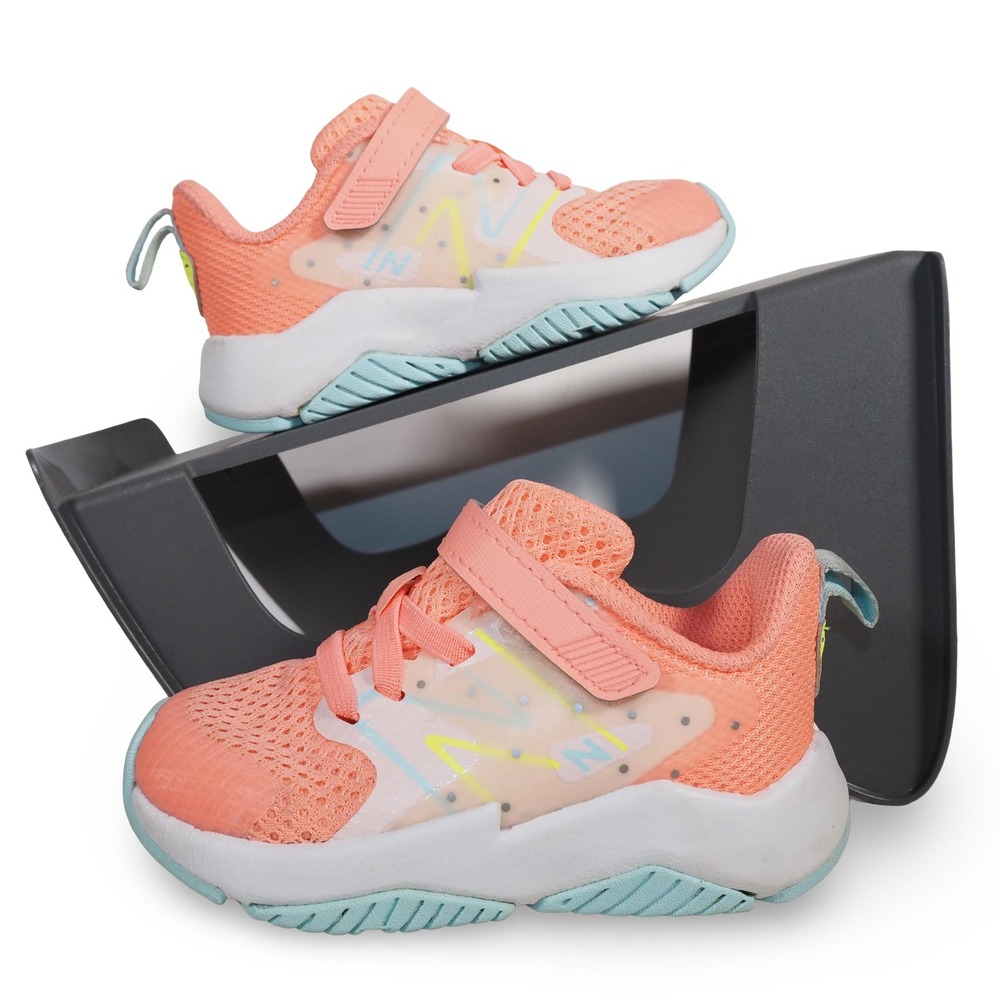 New Balance Rave Run V2 Kids Size 6 M Coral Pink Aqua Sneakers Shoes PHRAVCP2